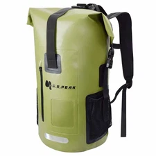Waterproof Dry Bag Backpack IPX6 Roll-Top Kayak Boating Swimming Travel Green