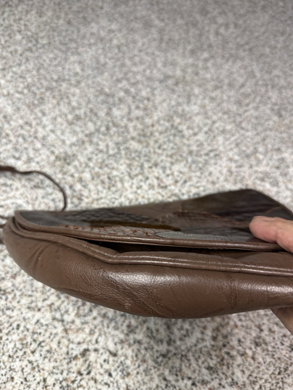 Leather Patchwork Crossbody Shoulder Bag Reptile … - image 6