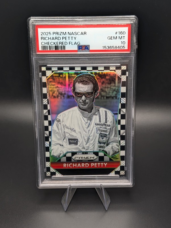 2025 Prizm Racing #160 - Richard Petty Throwback Checkered Flag /75 - PSA 10 Gem