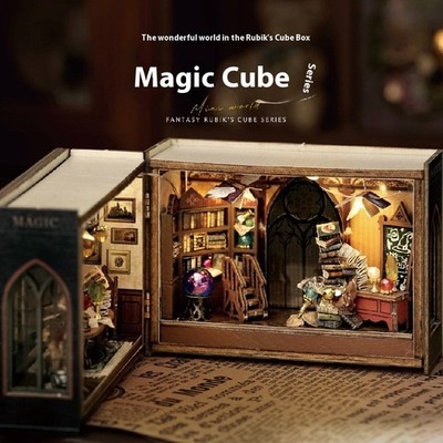 Log Cabin Dollhouse Kit Mini Dollhouse Kit DIY Miniature House Kit with LED USA