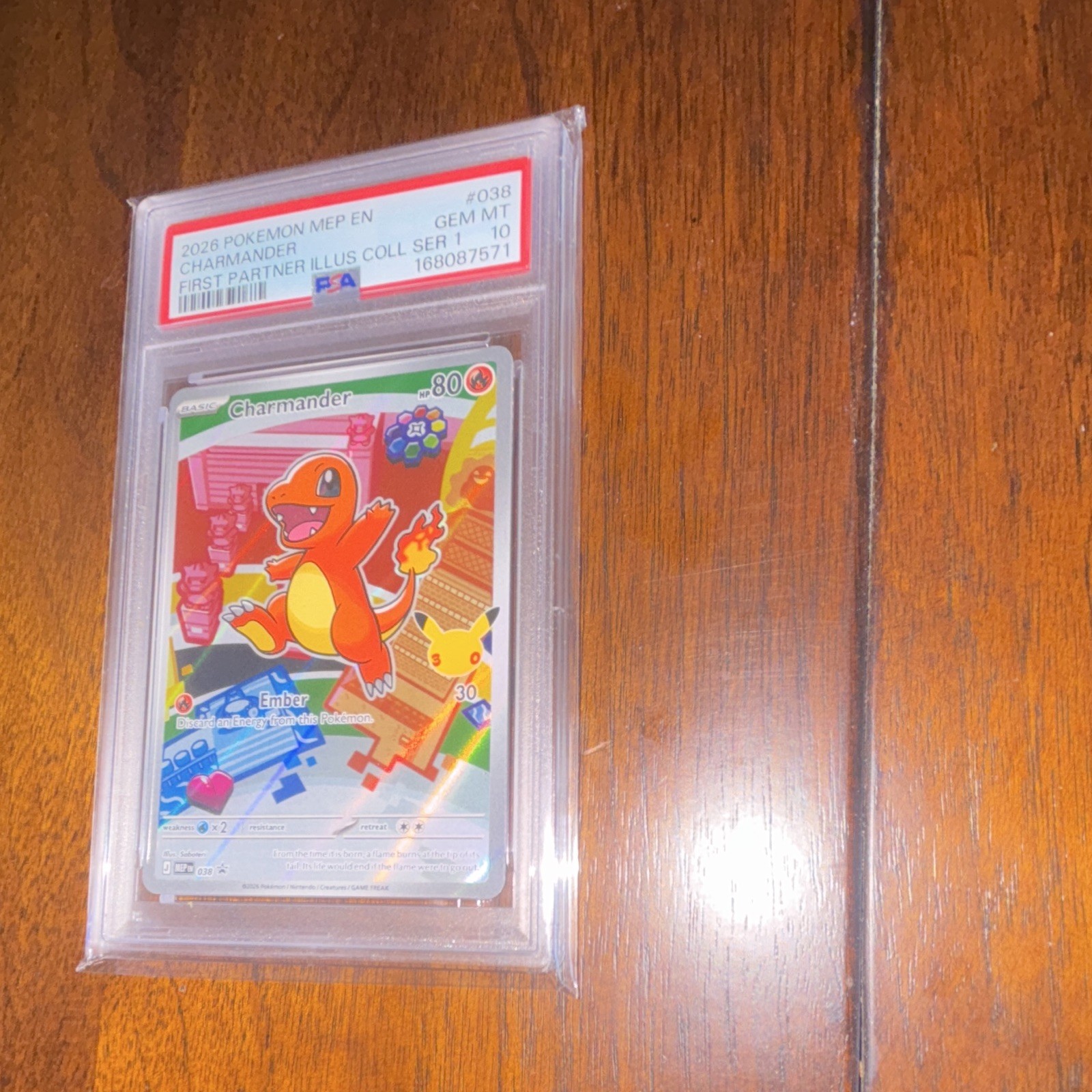Pokemon TCG Charmander #038 English Me: Mega Evolution Promo Holo PSA 10 view 2