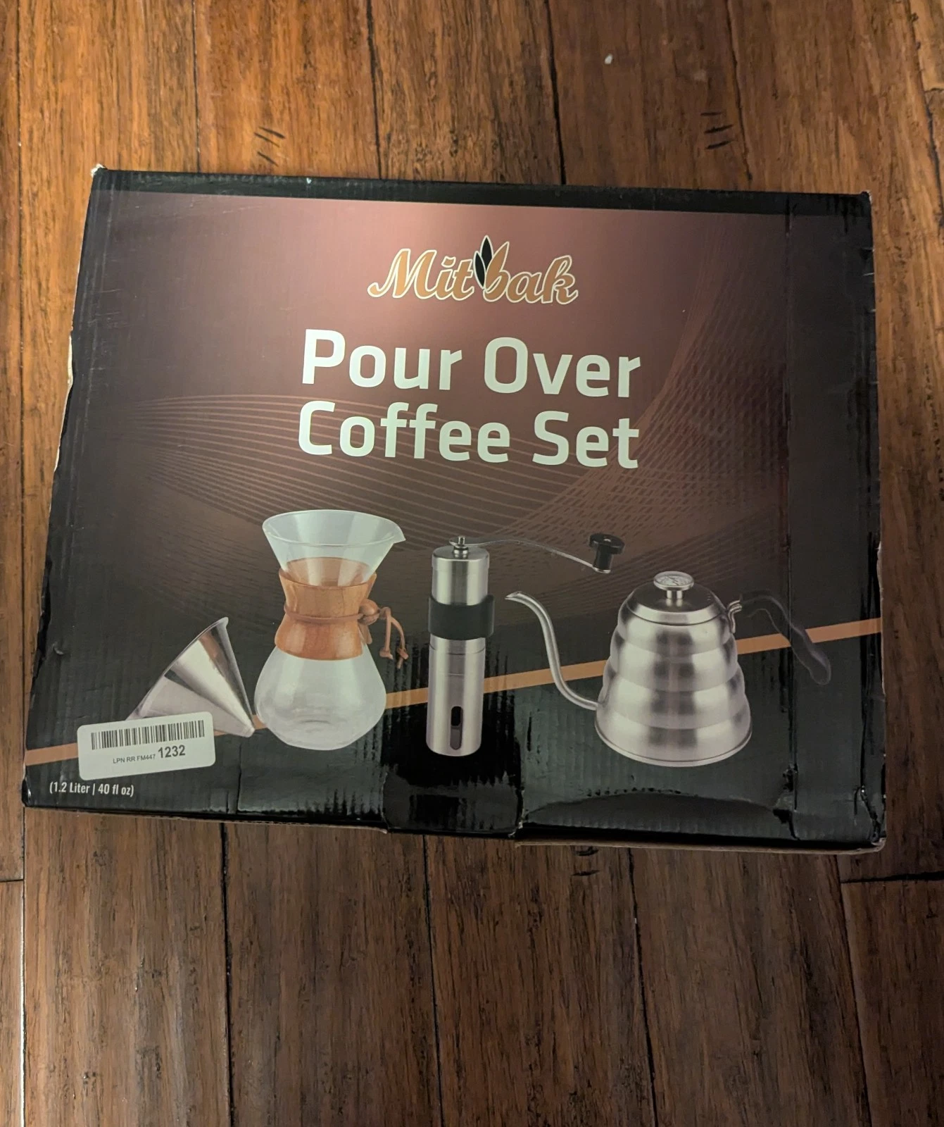 MITBAK Pour Over Coffee Maker Set | Kit with 40 OZ Gooseneck Kettle with grinder