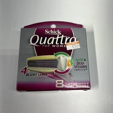 Schick Quattro For Women Ultra Smooth Razor Blade Refills 8 Cartridges 2006 NOS