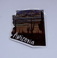 Arizona State Map Sticker Desert Sunset Travel Art Decal Vinyl Country Tc15