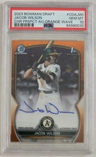 2023 Bowman Draft 1st Chrome Jacob Wilson Orange Wave Auto 09/25 PSA 10