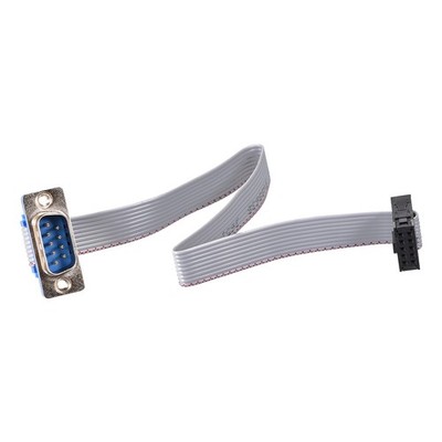 IDC Wire Flat Ribbon Cable DB9 Male to FC-10 Female Connector 20cm Length 2pcs
