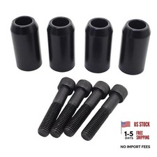 Black 2pcs Motorcycle Crash Bar Guard Ball Engine Guard Collision Protector