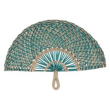 Natural Woven Hand Fan: Asian Straw Handwoven Fan For Summer Cooling - Rustic