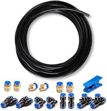 Pneumatic Tubing Black PU Air Hose Pipe Tube Kit 6Mm OD 4Mm ID 39.4Ft/12