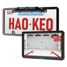Backup for Car 7 Inch HD 1080P Monitor kit Front Rear View License Plate Back...