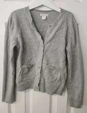 Amazon Essentials Cardigan Girls Size 8 Medium Gray Sweater Pockets Buttons Coat