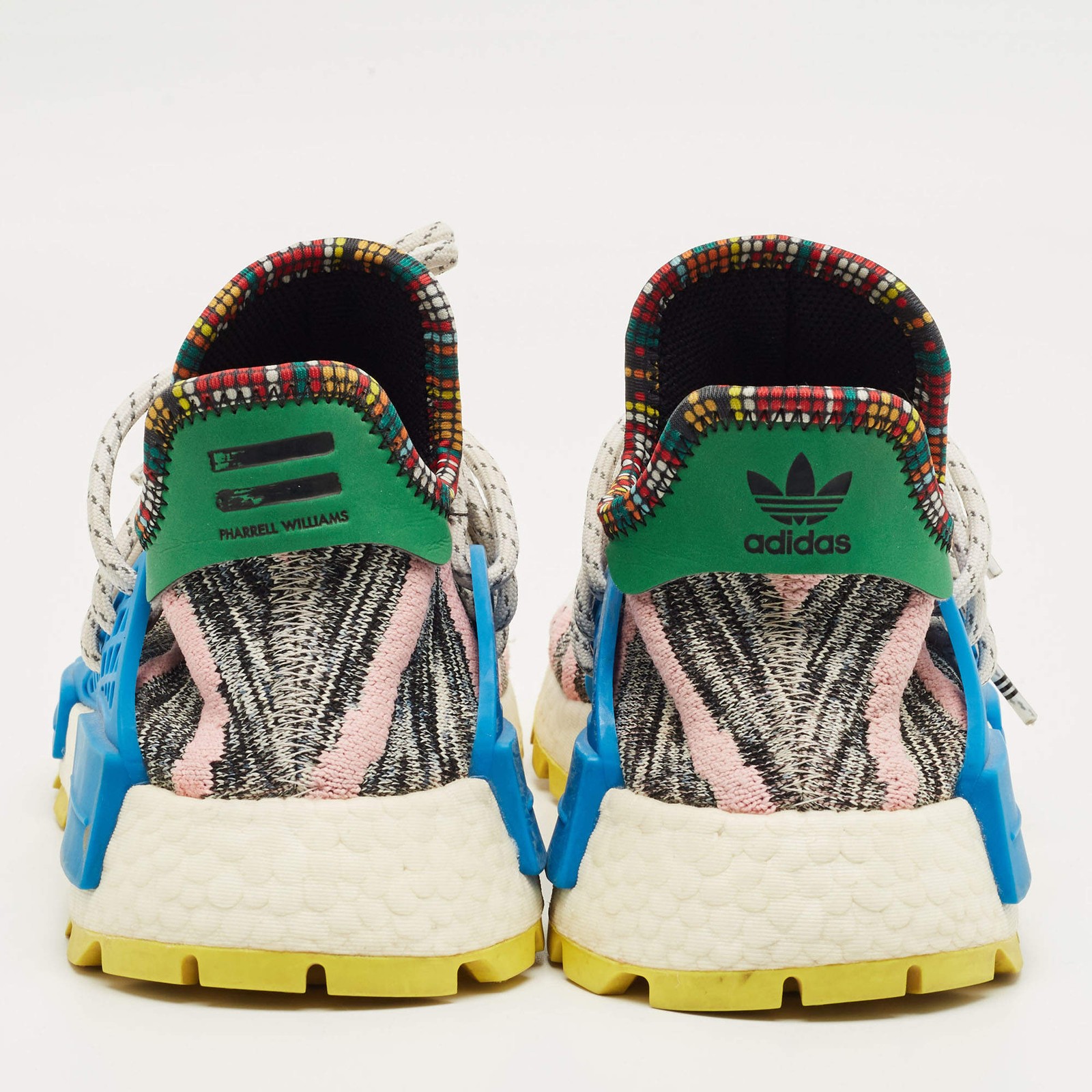 Yeezy x Adidas Multicolor Knit Fabric Solar Hu NMD Lace Up Sneakers Size 41.5 image 5