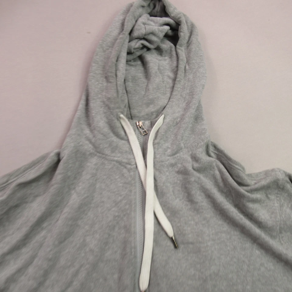 Chaqueta Prana Mujer Grande Cremallera Completa Manga Larga Exterior Ligera Gris Con Capucha Foto 2 de 4