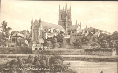 Worcester Cathedral SW Ansicht Echt Foto Postkarte Frith's Serie RPPC