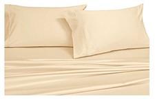 Royal Hotel King Pillowcases, 300 Thread Count Cotton Solid Sateen, Ivory