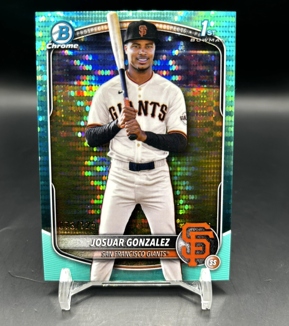 2025 Bowman Chrome 1st Josuar Gonzalez Aqua Pulsar /125 GRADE!