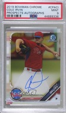 2019 Bowman Chrome Prospects Auto Cole Irvin #CPA-CI PSA 9 MINT Auto 8d2
