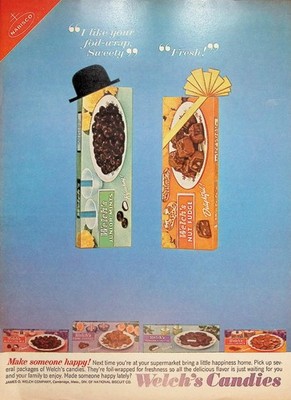 Original 1967 Vintage Print Ad: Nabisco ''Welch's Junior Mints & Nut Fudge
