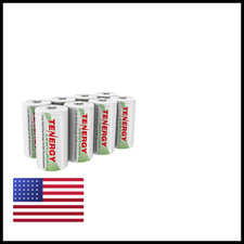 Tenergy Centura 1.2V Nimh Rechargeable D Battery 8000Mah Self Discharge D Cell