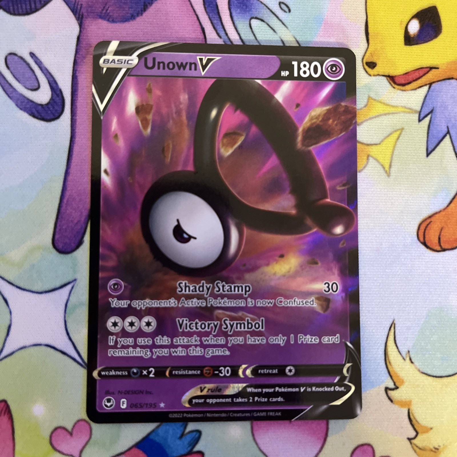 UNOWN V 65/195 Silver Tempest Holo Rare Full Art Pokemon TCG Near Mint