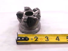 2 1/2 O.D. COOLANT THRU FACE MILL 1" PILOT 3/8 KEY HOLDS 5 INSERTS INDEXABLE