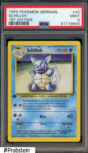 1999 Pokemon German 1st Edition #42 Schillok PSA 9 MINT
