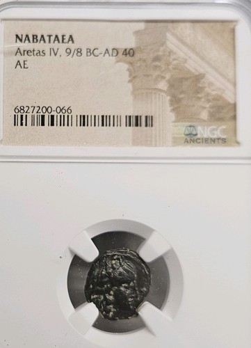 Bronze Coin Aretas IV Nabataean Kingdom Historic Artifact Jordan (HG) π―π΄
