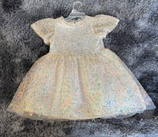 Biscotti Ivory Multicolor Sequin Tulle Formal Flower Girl Dress 3T