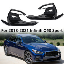 Glossy Black Bumper Fog Light Bezel Cover For 2018-2020 2021 Infiniti Q50 Sport Glossy Black Bumper Fog Light Bezel Cover For 2018-2020 2021 Infiniti Q50 Sport