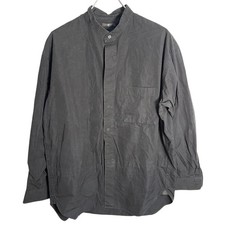 Uniqlo J Supima Cotton Oversized Stand Collar Shirt Black Used