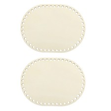 2Pcs Wooden Basket Bottom,5.91x7.87" Oval Blank Natural Wood Base Crochet Basket