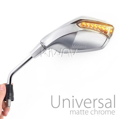 sand blast chrome mirrors LED turn signals 10mm fits Honda CB 400 500 SS HAWK