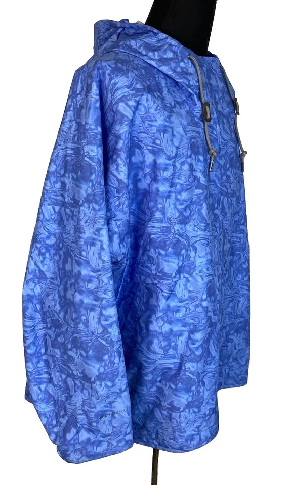 Chaqueta de lluvia Eddie Bauer Weatheredge para mujer 3X costura azul sellada con capucha empaquetable Foto 3 de 4