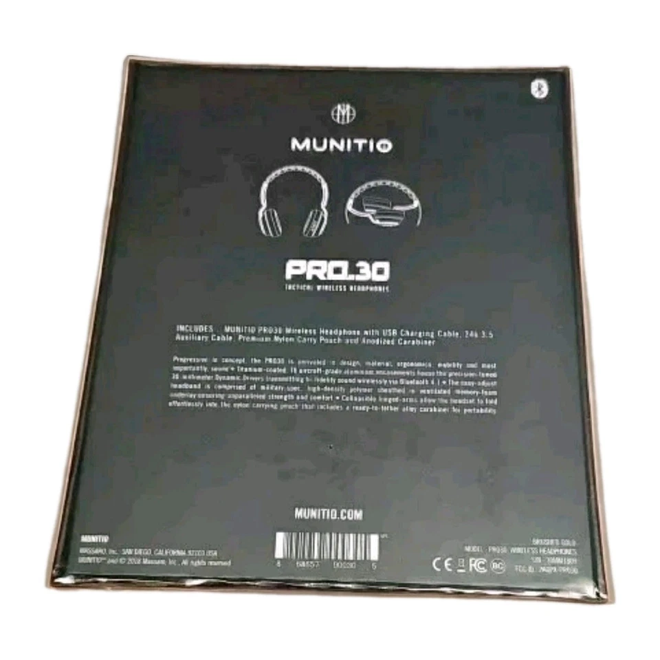 Auriculares inalámbricos tácticos Munitio Pro30 - negros cepillados Foto 2 de 3