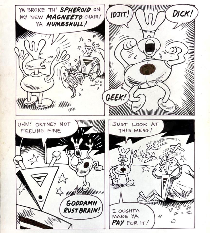  Squork & Ortney  Original comic art, page 4 - by Artie Romero, 1984 Comic Art