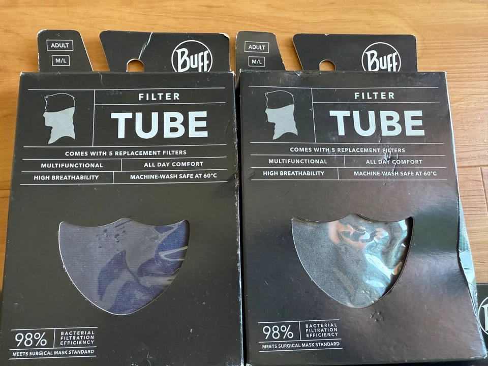 Polaina facial cuello M/L gris marino tubo filtro Buff adulto Foto 2 de 3