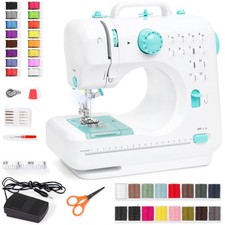Best Choice Products Compact Sewing Machine 42-Piece Kit 6V Portable Teal White