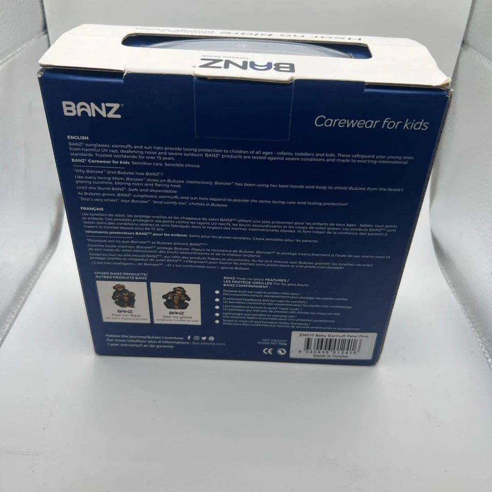 Orejeras reductoras de ruido Banz Hear No Blare para bebé niño de 0 a 2 años, rosa Foto 2 de 3