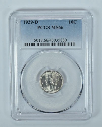 1939-D Mercury Dime MS66 PCGS Blue Label *0851