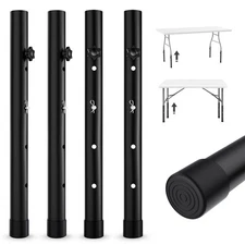 Table Leg Extensions for Straight/Bent Folding Tables, Metal Extenders, Reduc...
