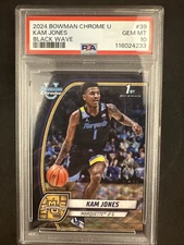 Kam Jones 2024-25 Bowman U 1st Chrome Black Wave Marquette PSA 10 POP 1