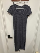 Old Navy Women's Striped Linen Blend Maxi Dress, Navy/White, Size XS