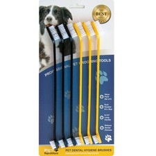Dog Toothbrush Set of 6 Dual Head Dental Brushes for Small to Large Pets