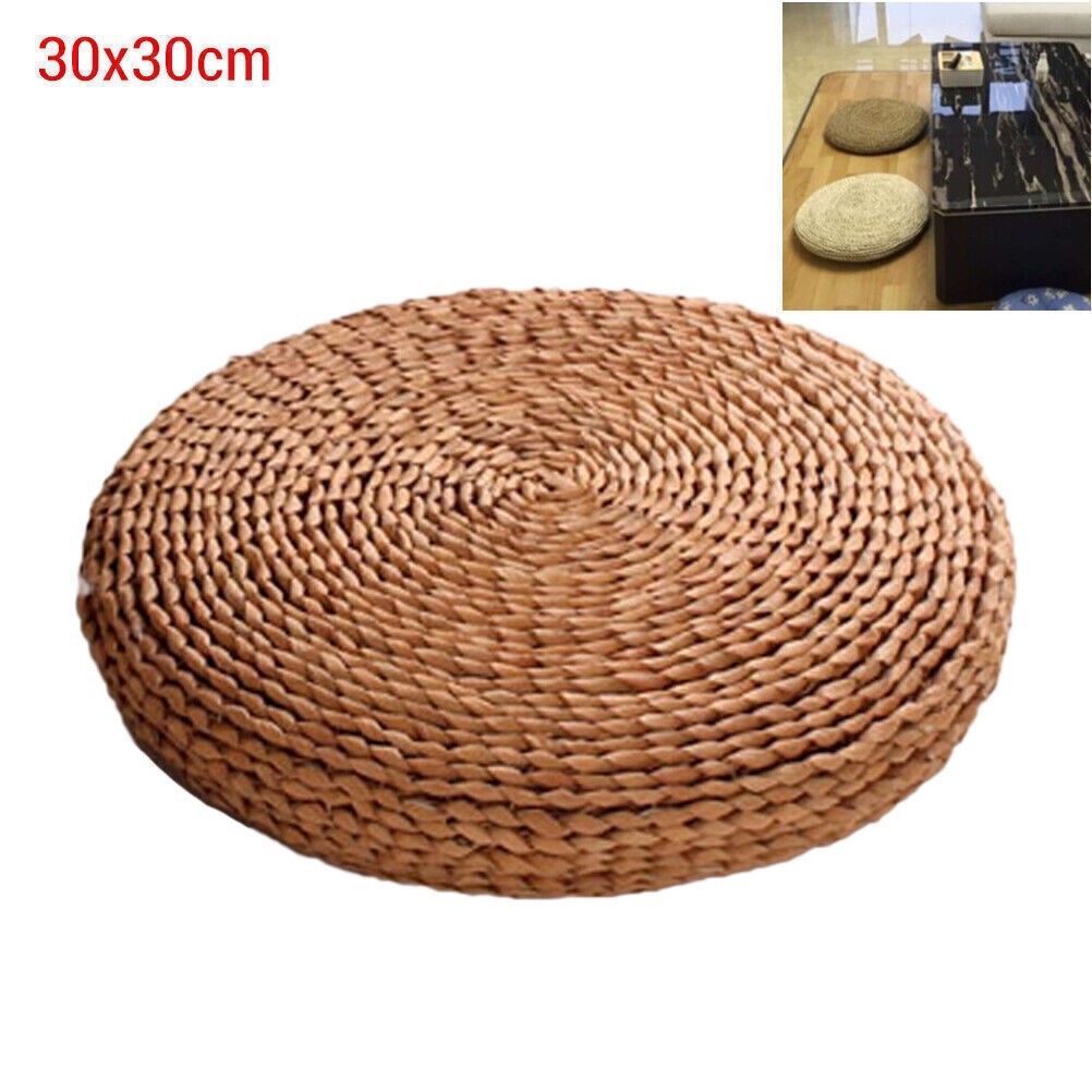 Round Straw Cushion Yoga Meditation Cushion Silk Padding Floor Mat