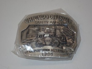 1986 Chicago Division Railroad Safety Award Train Belt Buckle B & O