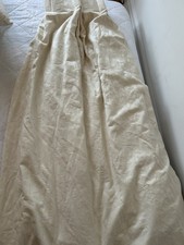 Lovely Pair Of Heavy Cotton Damask pinch pleat  Curtains . Cotton Sateen lining.