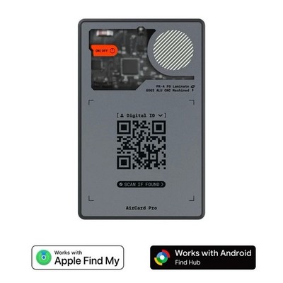 AirCard Pro Dual RollingSquare Tracker - Works With Find My iPhone And Find Hub