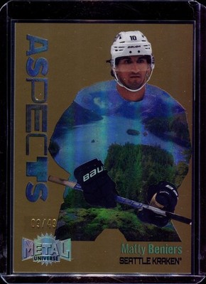 2022-23 Metal Universe Matty Beniers  Aspects Gold Rookie /49