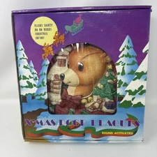 Christmas Reindeer X’Mas Music Flashing Lights Sound Activated Door Plaque Works