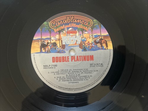 1976 KISS Double Platinum 12" LP 2 Record Set Vinyl 33 RPM NBLP 7100 Gatefold - Picture 5 of 10